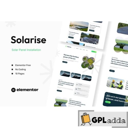 Solarise - Solar Panel Installation Elementor Template Kit