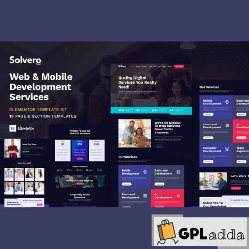 Solvero - Web & Mobile Development Service Elementor Template Kit