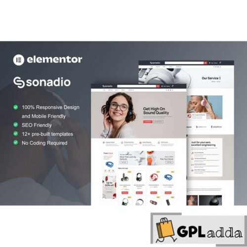 Sonadio - Woocommerce Audio Store Elementor Pro Template Kit