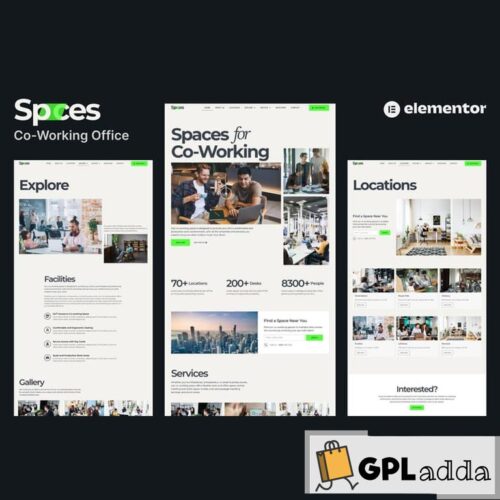 Spaces - Co-Working Elementor Pro Template Kit