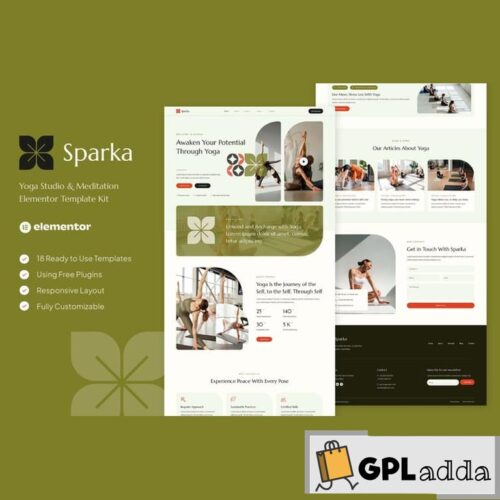 Sparka - Yoga Studio & Meditation Elementor Template Kit