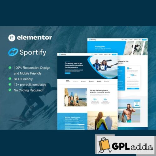 Sportify - Water Sports & Surfing Elementor Pro Template Kit