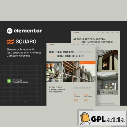 Squaro - Modern Construction & Architect Elementor Template Kit