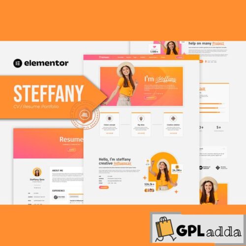 Steffany - CV Resume Elementor Pro Template Kit