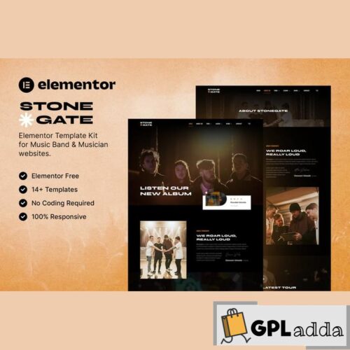 Stonegate - Music Band & Musician Elementor Template Kit