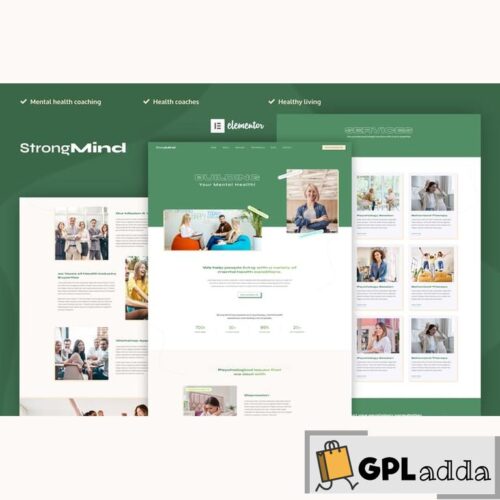 StrongMind - Mental Health & Psychologist Elementor Pro Template Kit