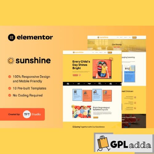 Sunshine - Cheerful Daycare Elementor Template Kit