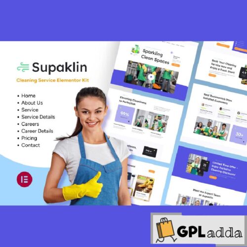 Supklin - Cleaning Service Business Elementor Template Kit