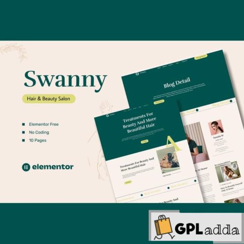 Swanny - Hair & Beauty Salon Elementor Template Kit