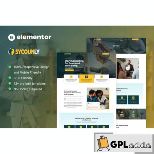 Sycounly - Psychology & Counseling Services Elementor Pro Template Kit