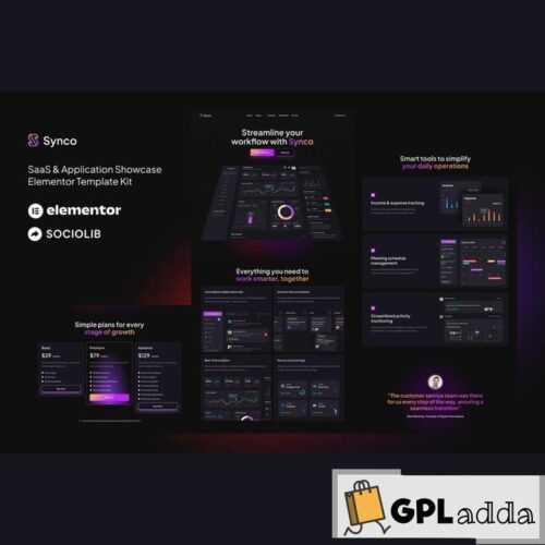 Synco - SaaS & Software Showcase Elementor Template Kit