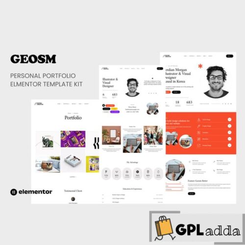 Geosm - Personal Portfolio Elementor Template Kits