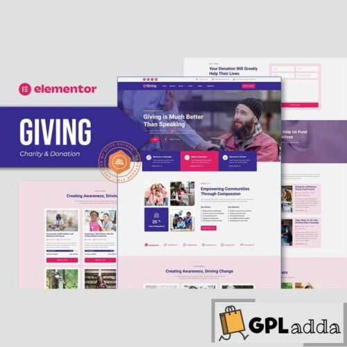 Giving - Charity & Donation Elementor Template Kit