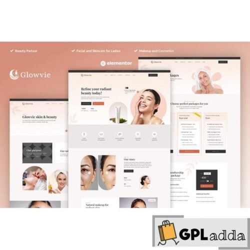 Glowvie - Beauty & Skincare Elementor Pro Template Kit