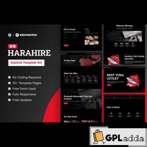Harahire - Seafood Elementor Pro Template Kit