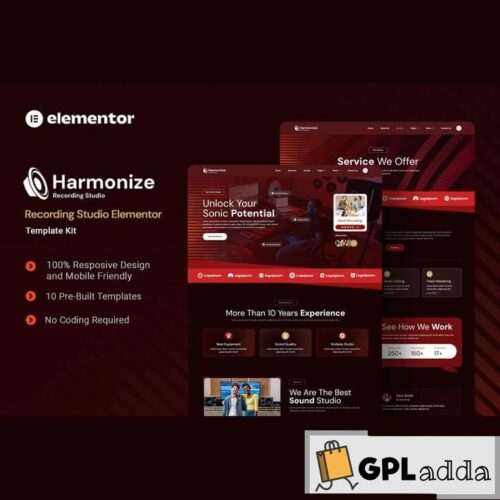 Harmonize - Recording Studio Elementor Template Kit