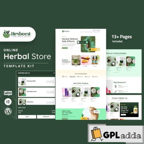HerbVest - Herbal Store Elementor Pro Template Kit