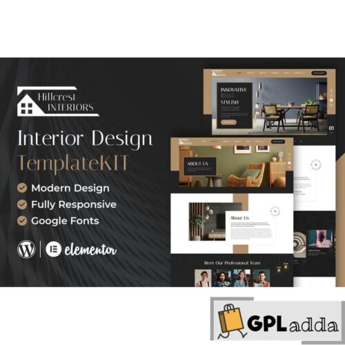 Hillcrest - Interior Design Elementor Template Kit