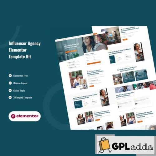 Inplu - Influencer Agency & Marketing Elementor Template Kit