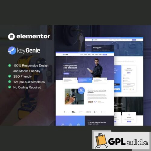 KeyGenie - Locksmith & Key Maker Service Elementor Template Kit