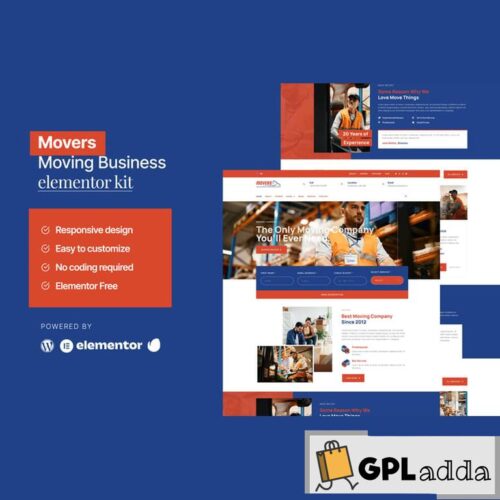 Movers - Moving Company Website Elementor Template Kit