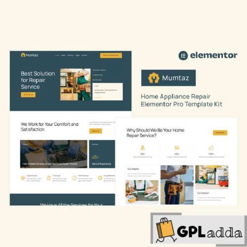 Mumtaz - Home Appliance Repair Elementor Pro Template Kit