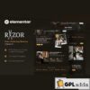 razor modern barbershop elementor template kit