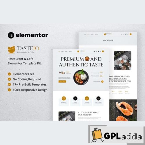 Tasteio - Restaurant & Cafe Elementor Template Kit