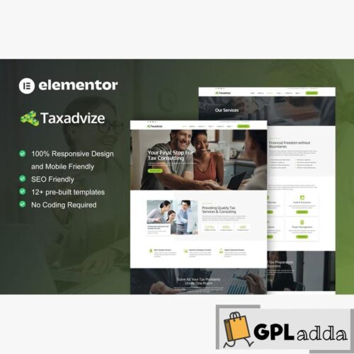 TaxAdvize - Tax Advisor & Financial Consulting Elementor Template Kit