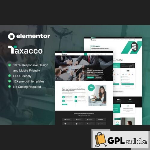 Taxacco - Accounting Firm Elementor Pro Template Kit