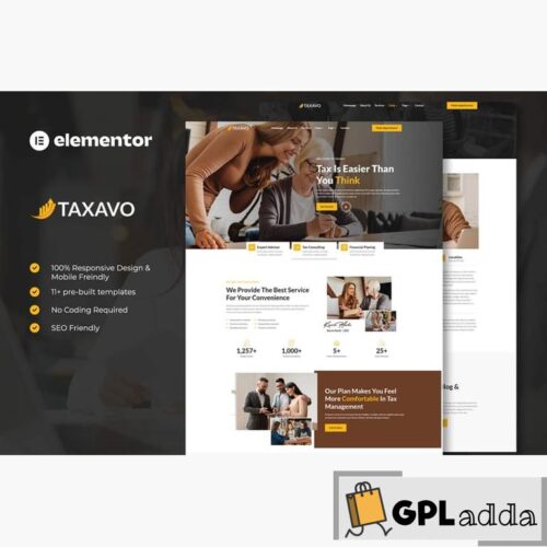 Taxavo - Tax Advisor & Financial Consulting Elementor Template Kit