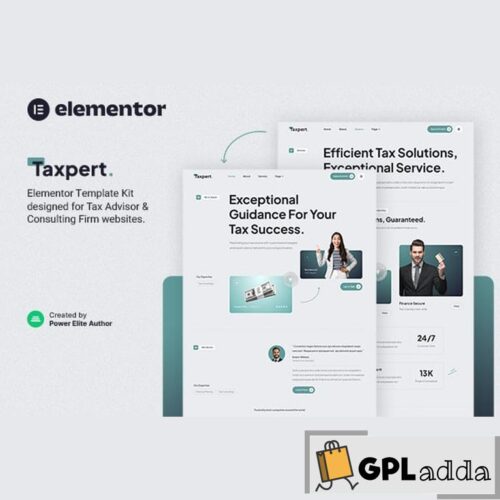 Taxpert - Tax Advisor & Consulting Elementor Template Kit