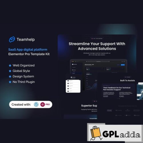 Teamhelp - Help Desk SaaS Elementor Pro Template Kit