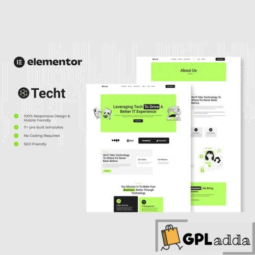 Techt - IT Solutions & Services Company Elementor Template Kit