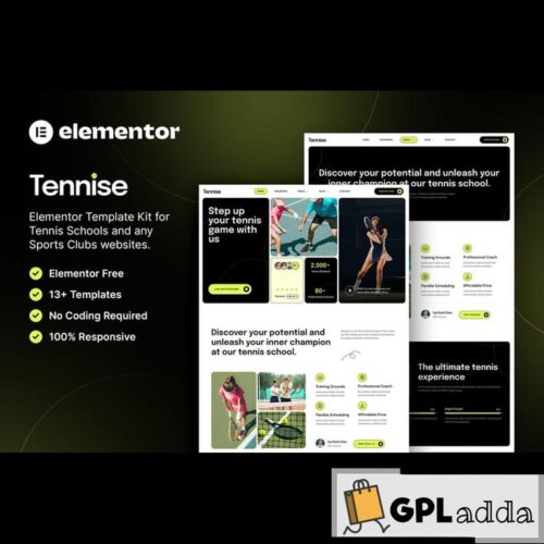 Tennise - Tennis School & Sports Club Elementor Template Kit