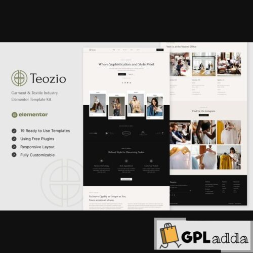 Teozio - Garment & Textile Industry Elementor Template Kit