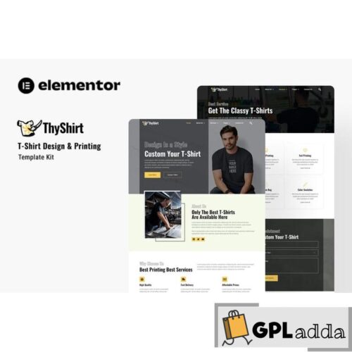 Thyshirt - TShirt Design and Printing Elementor Template Kit