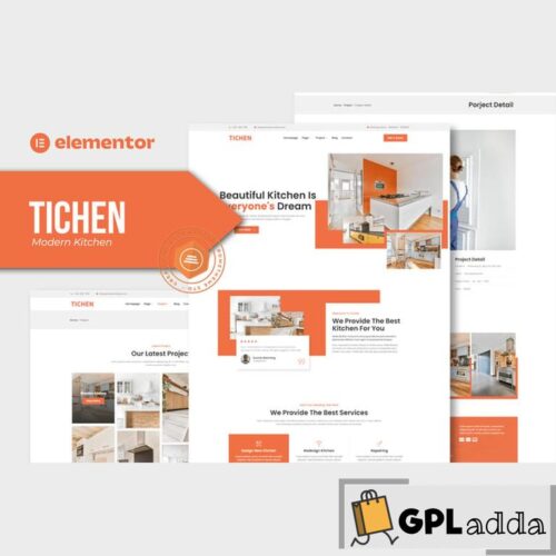 Tichen - Modern Kitchen Elementor Template Kit