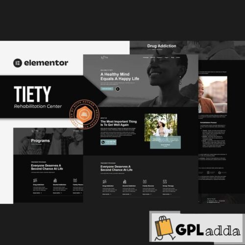 Tiety - Addiction Recovery and Rehabilitation Center Elementor Template Kit