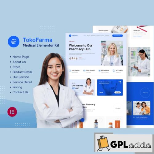 TokoFarma - Ecommerce Medicinal Store Elementor Template Kit