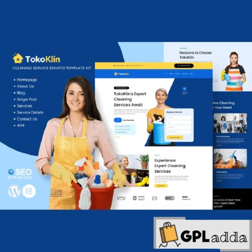 Tokoklin - Cleaning Service Business Elementor Template Kit