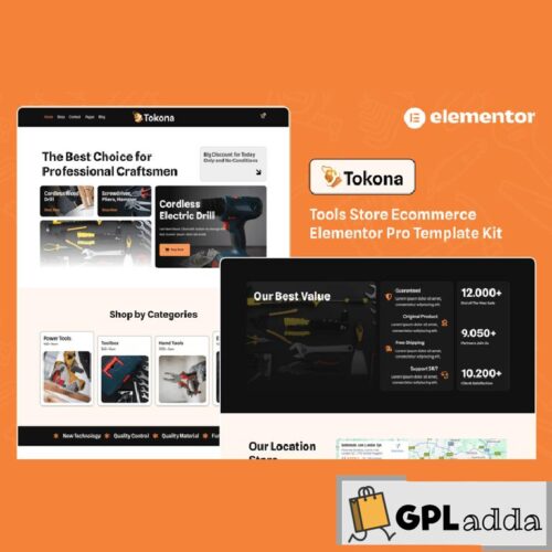 Tokona - Tools Store Ecommerce Elementor Pro Template Kit