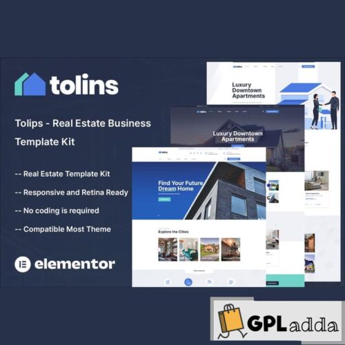 Tolips - Real Estate Business Elementor Template Kit