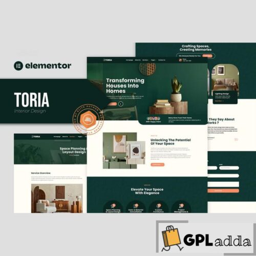 Toria - Interior Design Elementor Template Kit