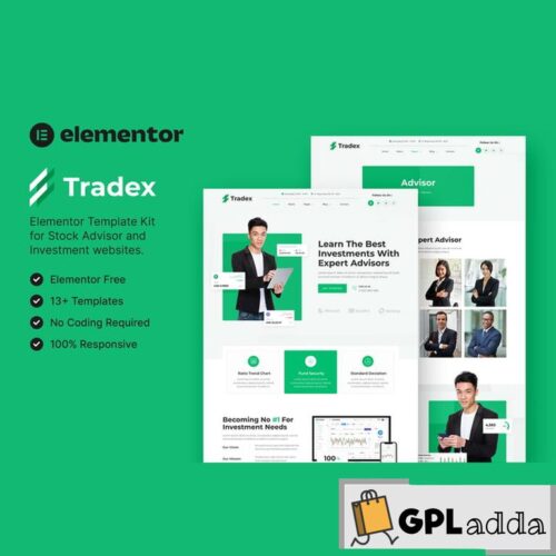 Tradex - Stock Advisor & Investment Elementor Template Kit