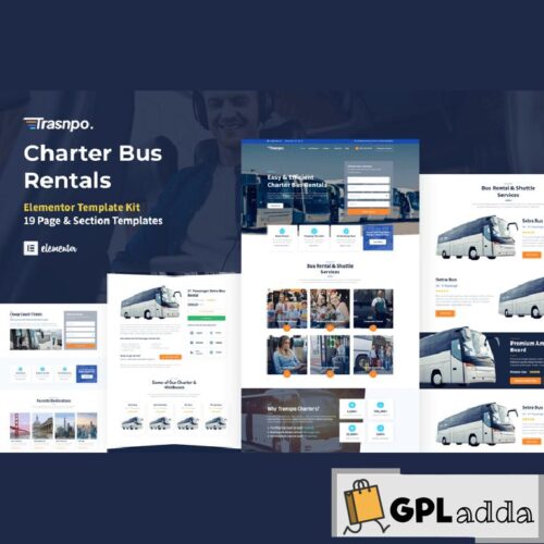 Transpo - Charter Bus Rental Company Elementor Pro Template Kit