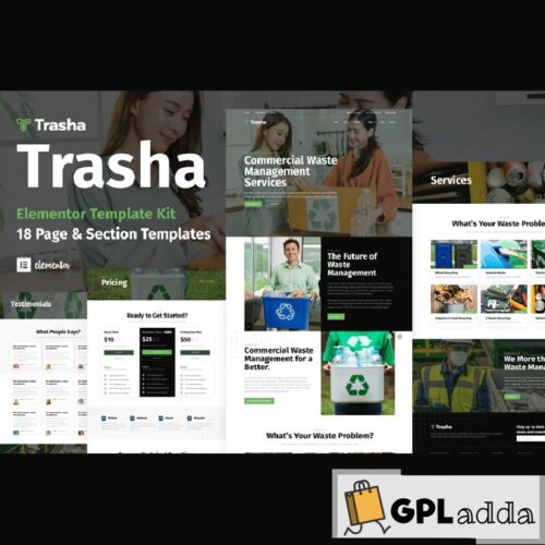 Trasha - Waste Management & Recycling Service Elementor Template Kit