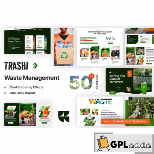 Trashi - Waste Management & Recycling Elementor Pro Template Kit