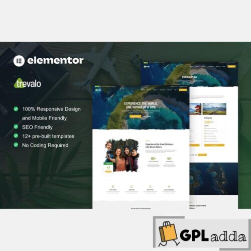 Trevalo - Travel & Tour Agency Elementor Pro Template Kit