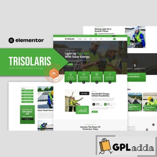 Trisolaris - Solar & Renewable Energy Elementor Template Kit